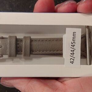 Gray Leather Watch Band